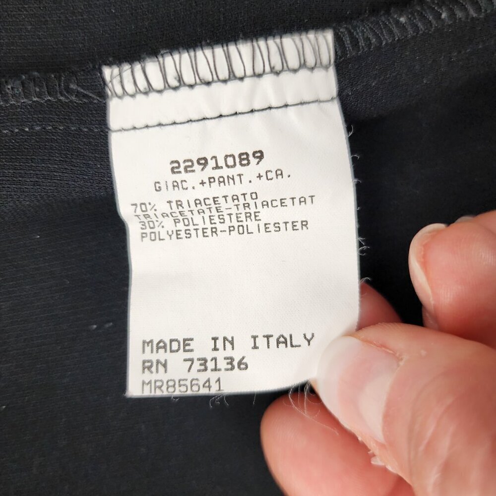 MARINA RINALDI Max Mara Black Crepe Dress Pants Side Zip 123 Size MR 21 / US 12 - Picture 4 of 4